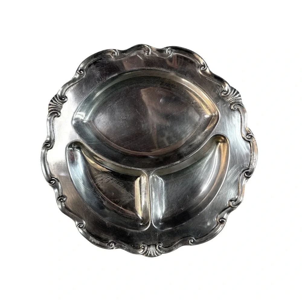 Sheridan Silverplate Shell Bowl Relish Tray Set‎ Reed & Barton Vintage Ornate